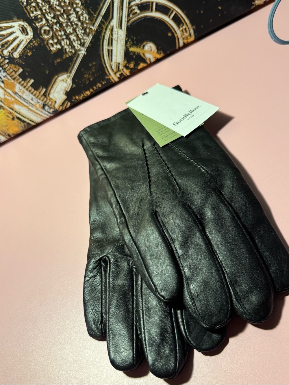 3M Thinsulate Men’s Black Leather Gloves